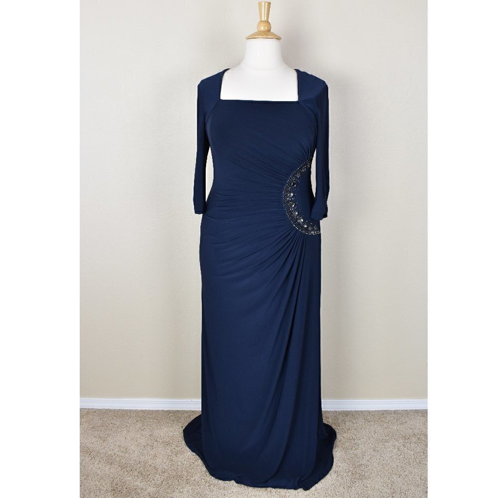 Adrianna Papell Square Neck Bead Embellished Formal Dress - Picture 1 of 9